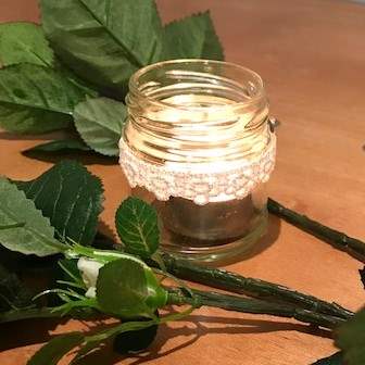 tealight holders (mini mason jars with lace) | Candle Holders