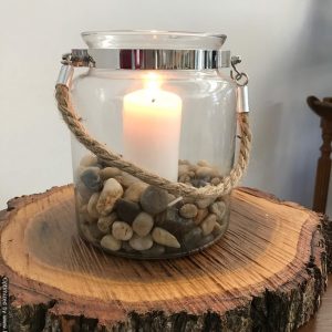 glass candle holder (rope handle) | Candle Holders