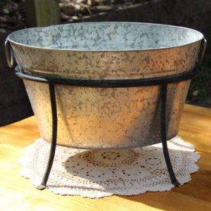 rustic 'drinks tub' and small stand | Food & Drink Serving