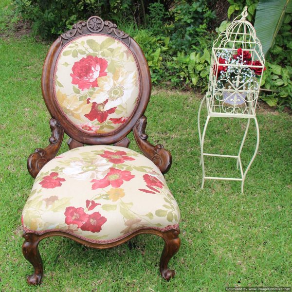 Queen Anne floral side chair | Guest Seating