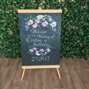 floral A frame welcome chalkboard | Signage & Easels